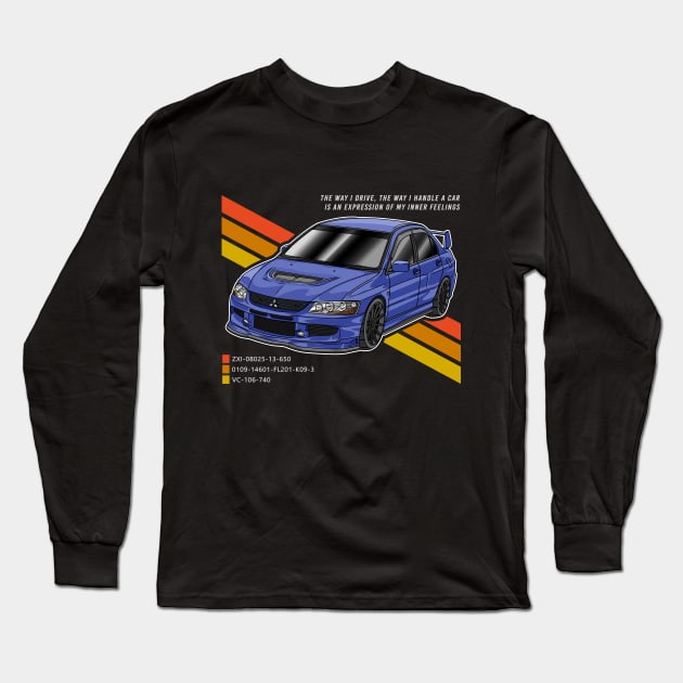 Mitsubishi Lancer Evolution Long Sleeve T-Shirt by Guyvit